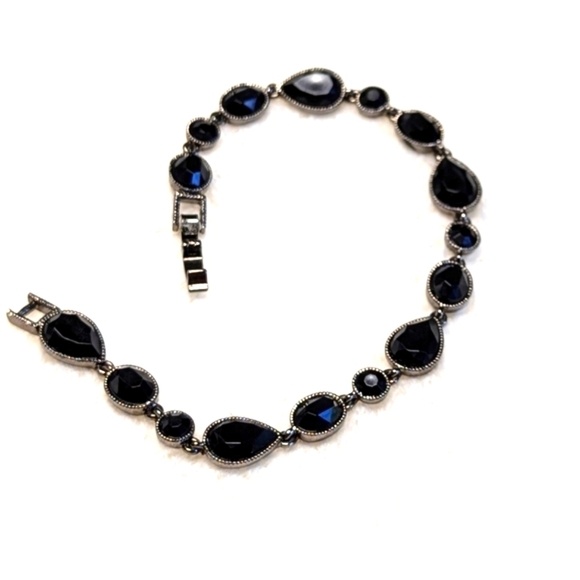 Jewelry - Vintage 90's Black Acrylic Beaded Bracelet